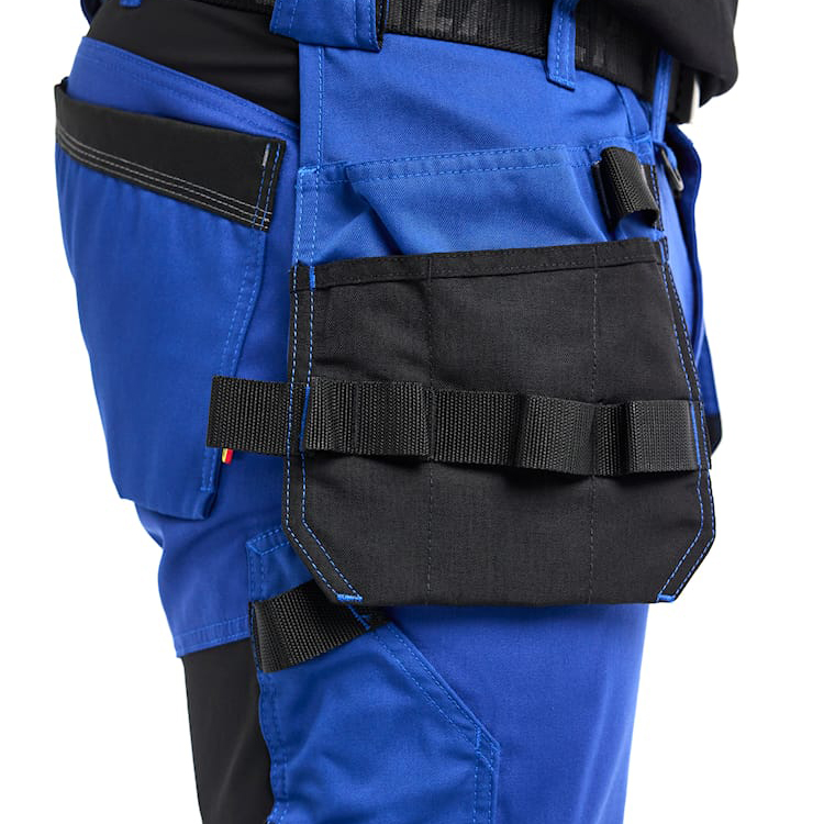 szczegóły BLAKLADER Sweden Craftsman Stretch niebieskie męskie spodnie robocze + kieszenie