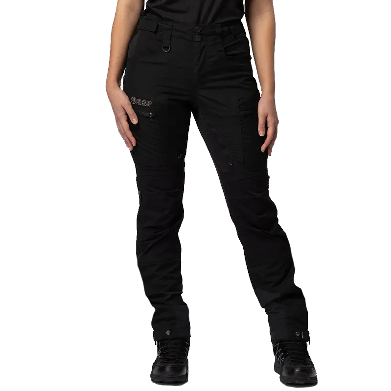 szczegóły Beyond Nordic Sweden damskie czarne spodnie outdoor stretch wygodne wodoodporne