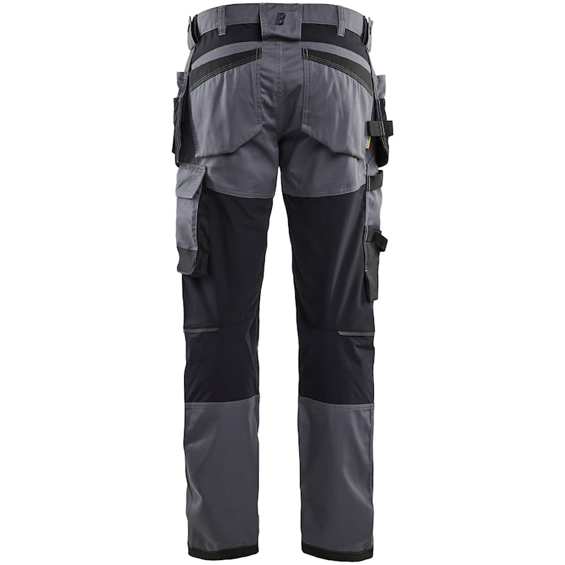 szczegóły BLAKLADER Sweden Craftsman Stretch szare męskie spodnie robocze + kieszenie