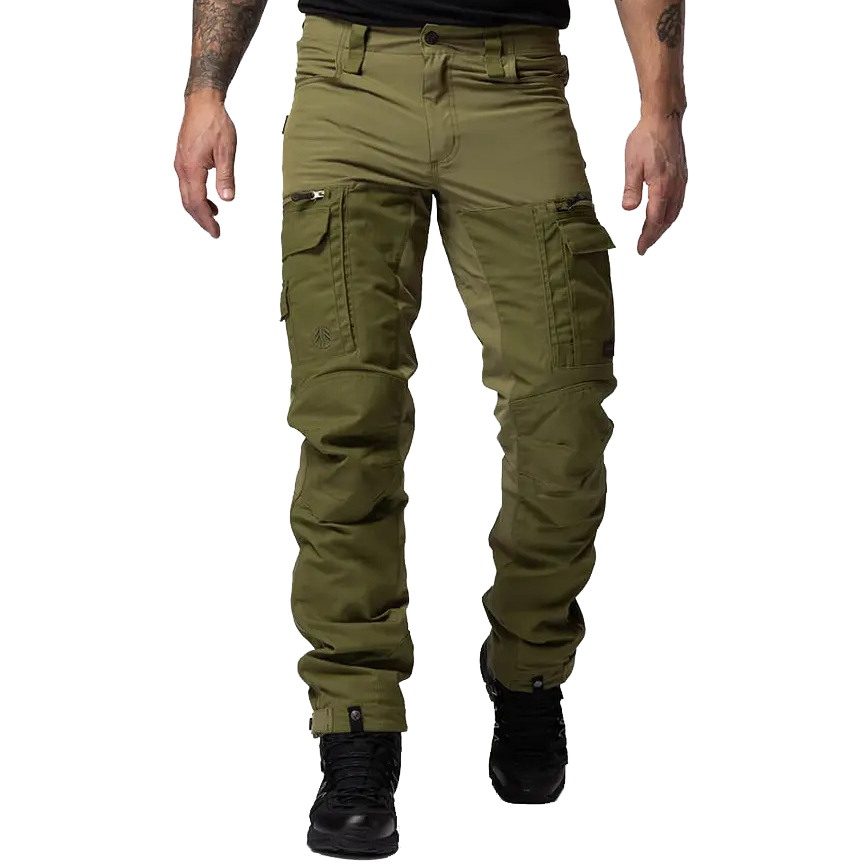 szczegóły Beyond Nordic Sweden męskie zielone spodnie outdoor stretch wygodne wodoodporne