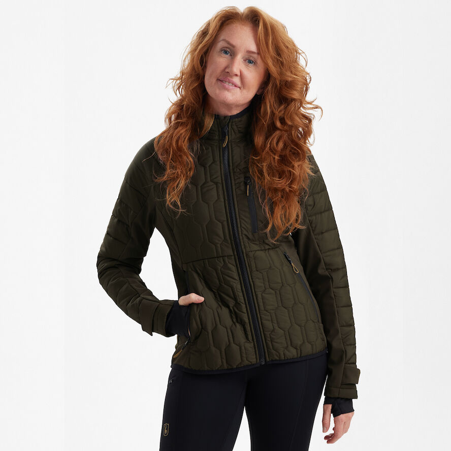 szczegóły Deerhunter Lady Mossdale oliwkowa wygodna damska kurtka outdoorowa