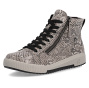 podgląd RIEKER W0164-64 beżowe damskie botki z wzorem, nowoczesny wygląd