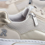 podgląd RIEKER 53101-60 beżowe damskie wygodne i przewiewne sneakersy do miasta