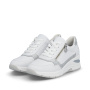 podgląd RIEKER N9301-80 białe damskie skórzane sneakersy z technologią Antistress