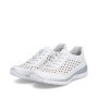 podgląd RIEKER L3217-80 białe damskie skórzane sneakersy, przewiewne, podeszwa Antistres