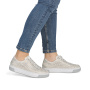 podgląd RIEKER L8849-60 beżowe damskie letnie skórzane sneakersy, oddychające, nowoczesn
