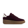 podgląd RIEKER M7601-30 bordowe damskie sneakersy na platformie 3 cm, nowoczesne i wygod