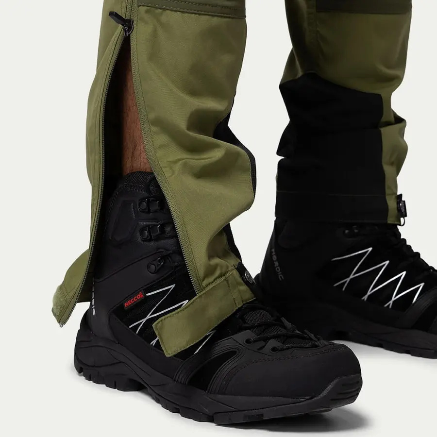 szczegóły Beyond Nordic Sweden męskie zielone spodnie outdoor stretch wygodne wodoodporne