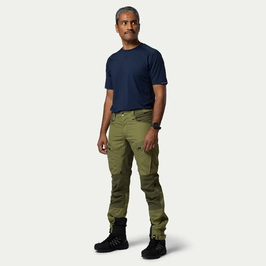 szczegóły Beyond Nordic Sweden męskie zielone spodnie outdoor stretch wygodne wodoodporne