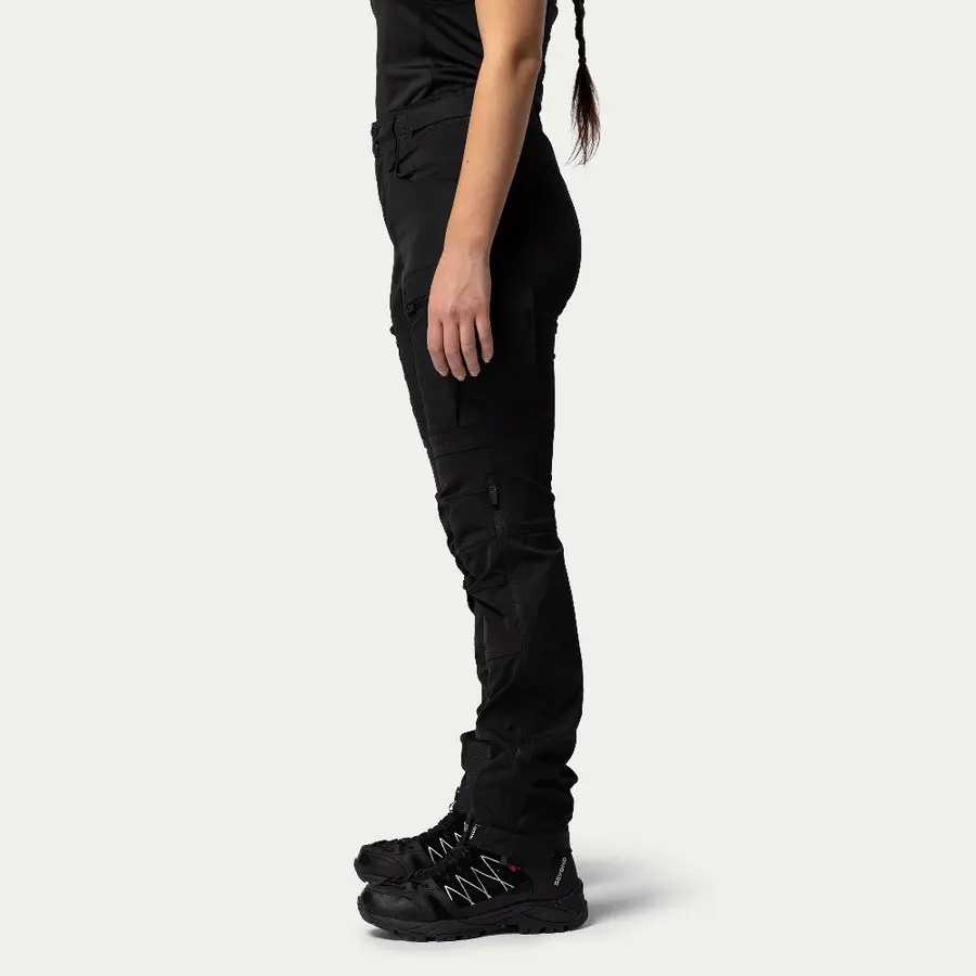 szczegóły Beyond Nordic Sweden damskie czarne spodnie outdoor stretch wygodne wodoodporne