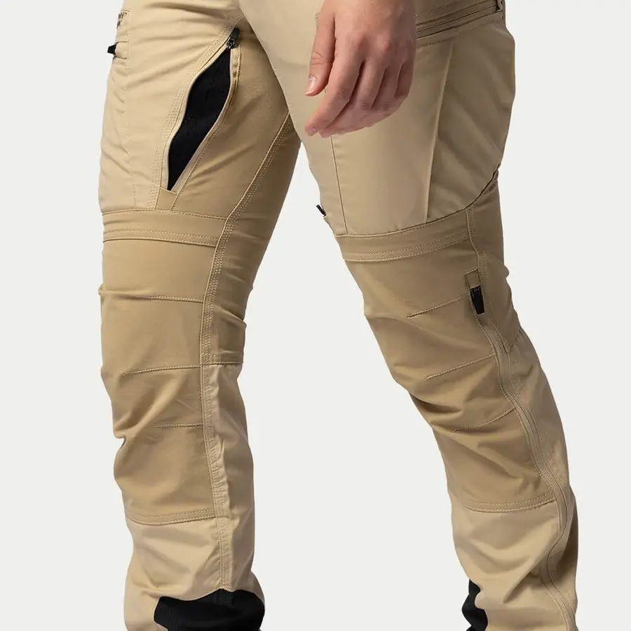 szczegóły Beyond Nordic Sweden damskie beżowe spodnie outdoor stretch wygodne wodoodporne