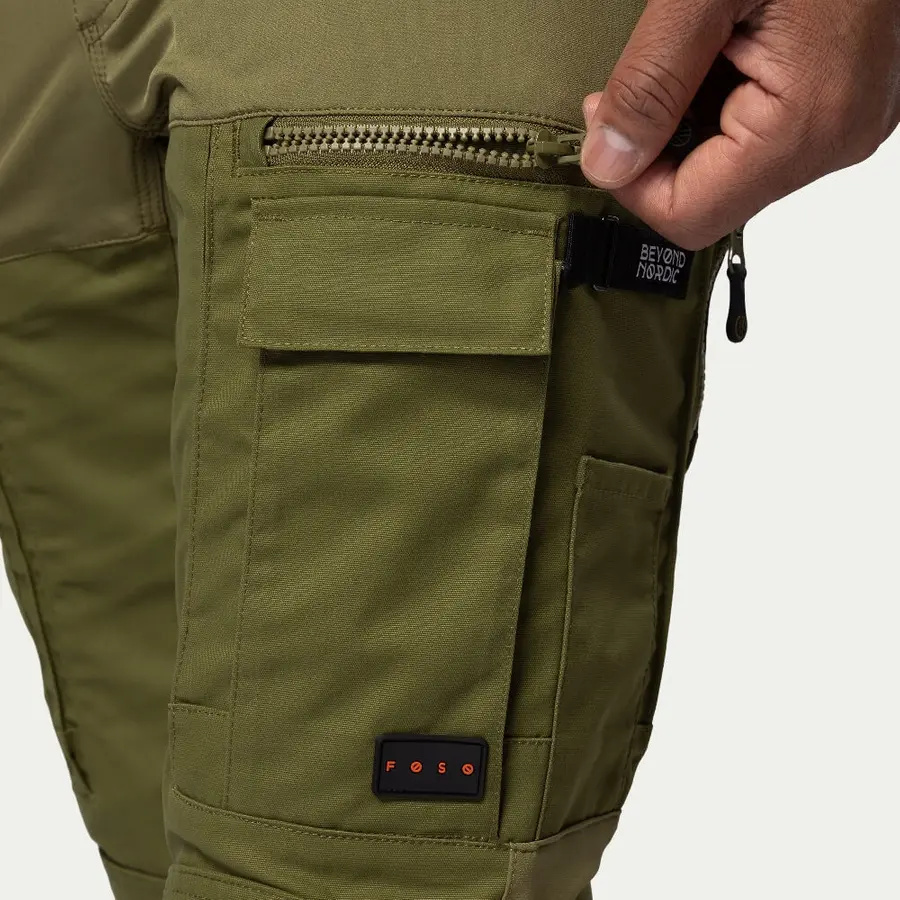 szczegóły Beyond Nordic Sweden męskie zielone spodnie outdoor stretch wygodne wodoodporne