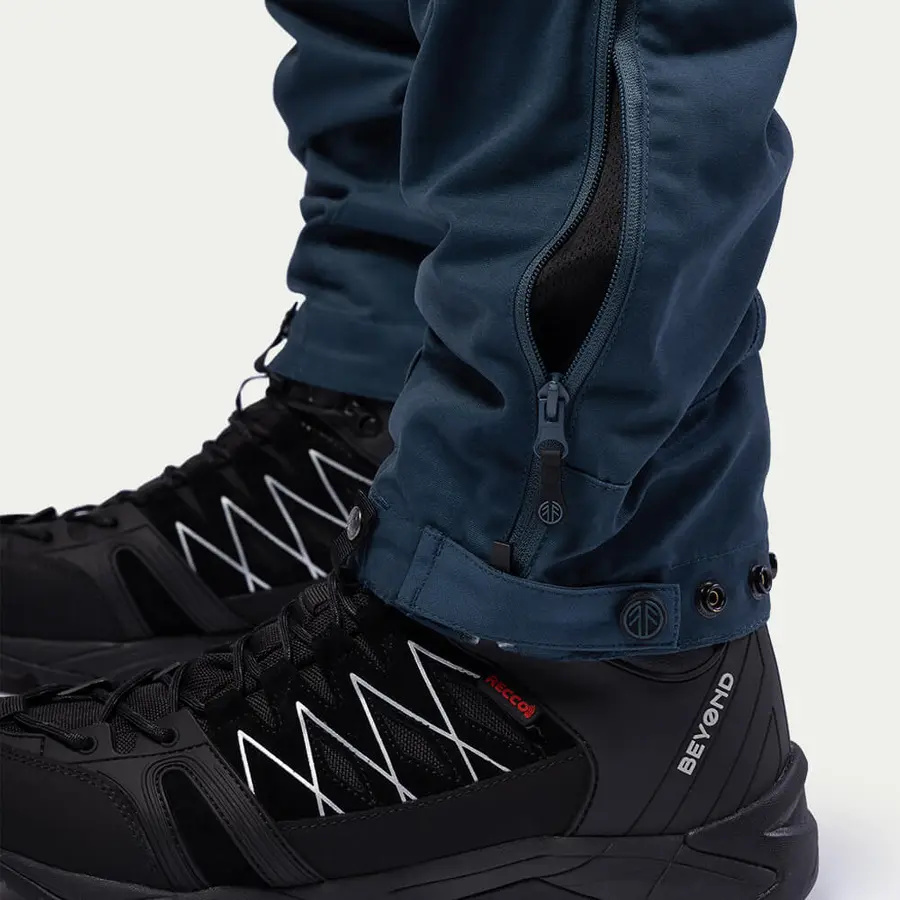 szczegóły Beyond Nordic Sweden męskie niebieskie spodnie outdoorowe 2w1 z odpinanymi nogaw