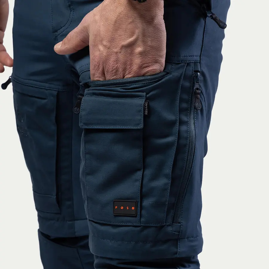 szczegóły Beyond Nordic Sweden męskie niebieskie spodnie outdoorowe 2w1 z odpinanymi nogaw