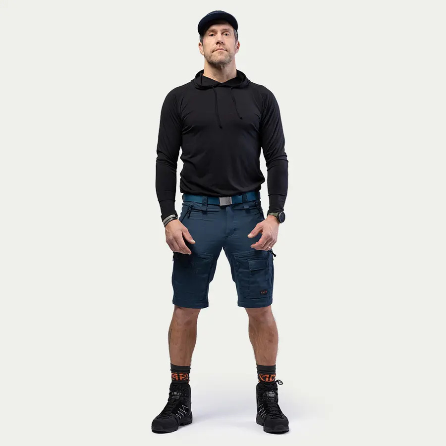 szczegóły Beyond Nordic Sweden męskie niebieskie spodnie outdoorowe 2w1 z odpinanymi nogaw