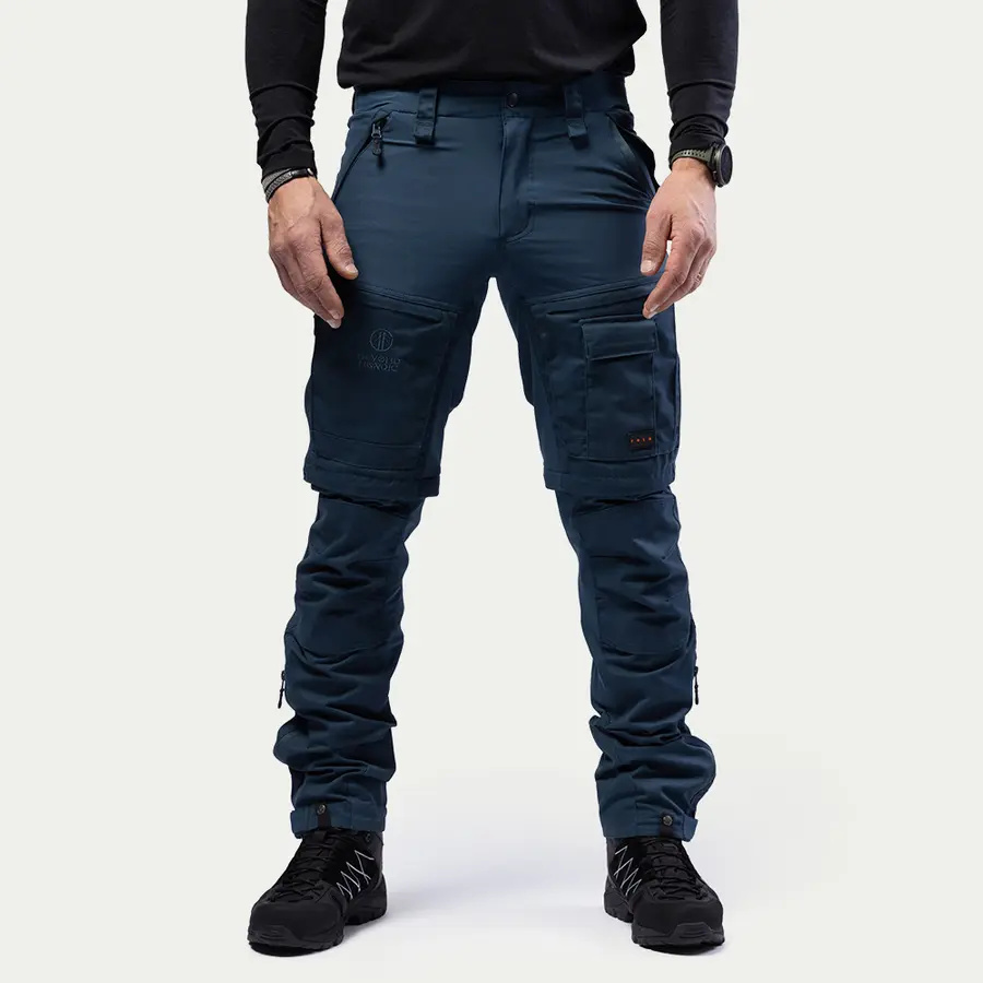 szczegóły Beyond Nordic Sweden męskie niebieskie spodnie outdoorowe 2w1 z odpinanymi nogaw