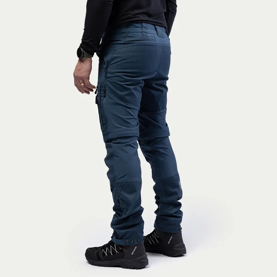 szczegóły Beyond Nordic Sweden męskie niebieskie spodnie outdoorowe 2w1 z odpinanymi nogaw