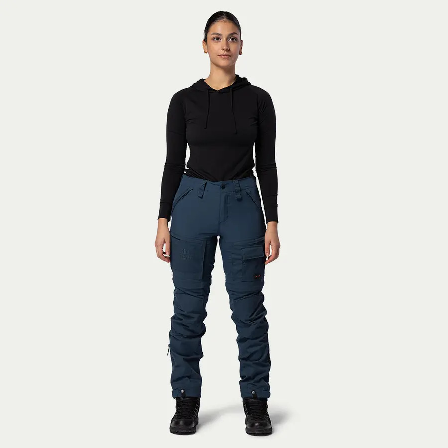 szczegóły Beyond Nordic Sweden Zip-Off niebieskie damskie spodnie outdoorowe 2w1 Teflon Ec