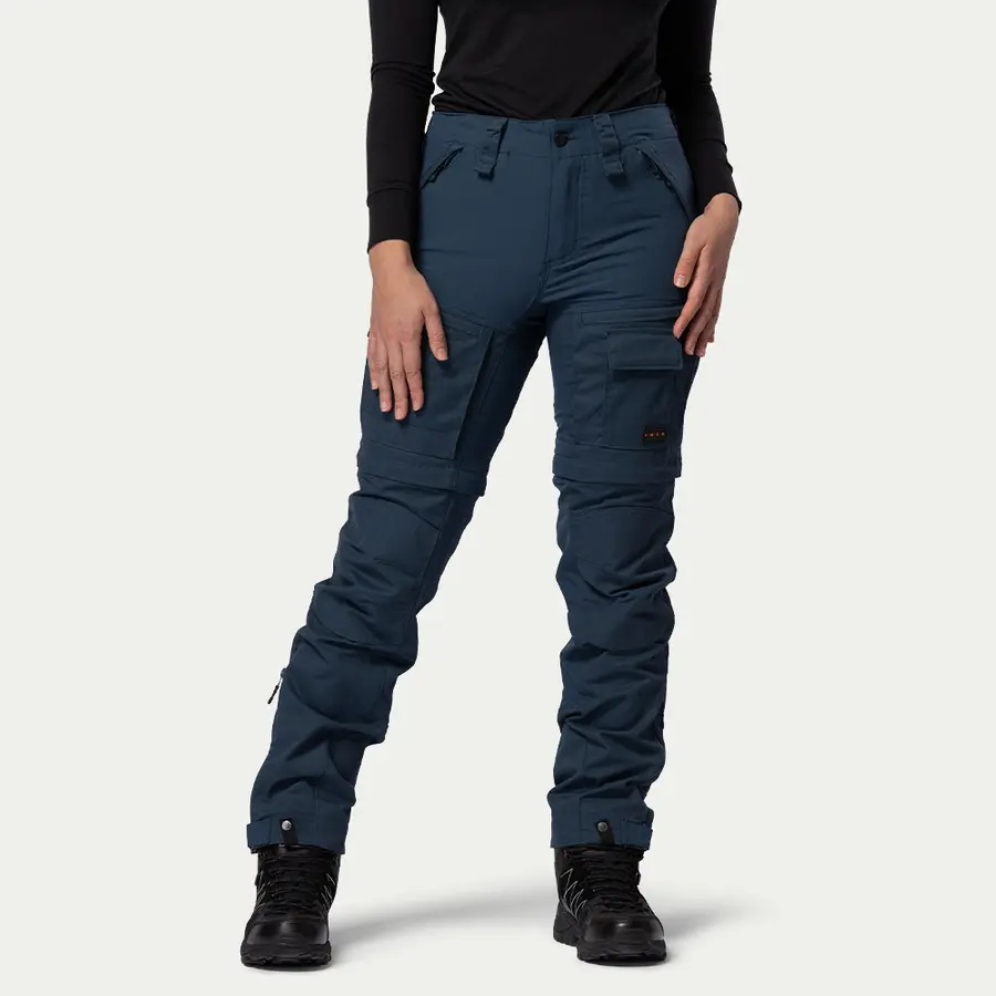 szczegóły Beyond Nordic Sweden Zip-Off niebieskie damskie spodnie outdoorowe 2w1 Teflon Ec