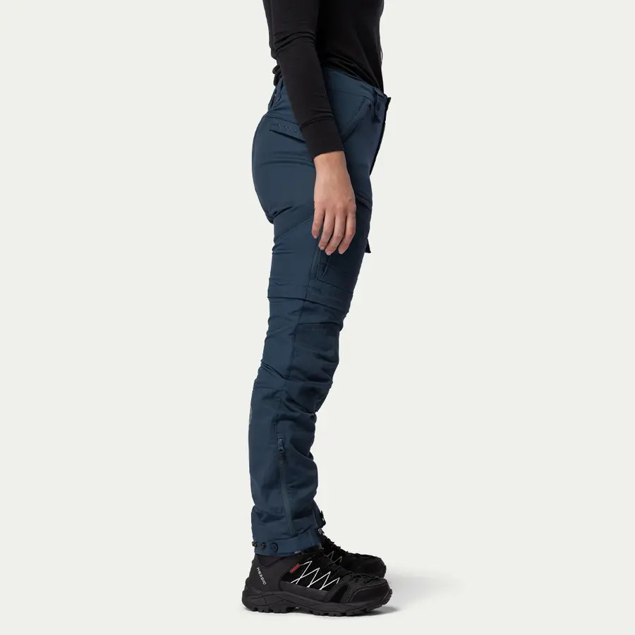 szczegóły Beyond Nordic Sweden Zip-Off niebieskie damskie spodnie outdoorowe 2w1 Teflon Ec