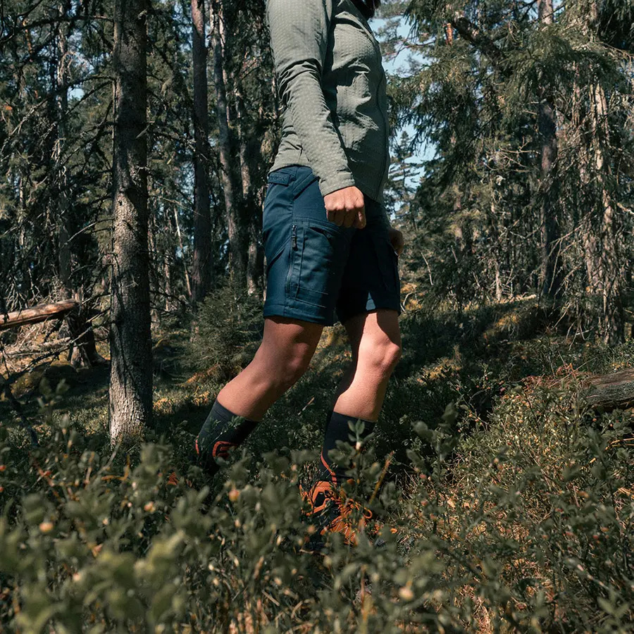 szczegóły Beyond Nordic Sweden Zip-Off niebieskie damskie spodnie outdoorowe 2w1 Teflon Ec