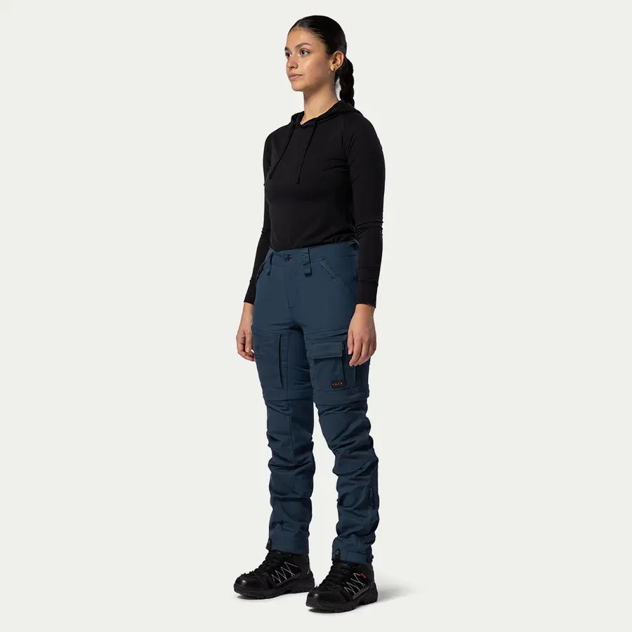 szczegóły Beyond Nordic Sweden Zip-Off niebieskie damskie spodnie outdoorowe 2w1 Teflon Ec