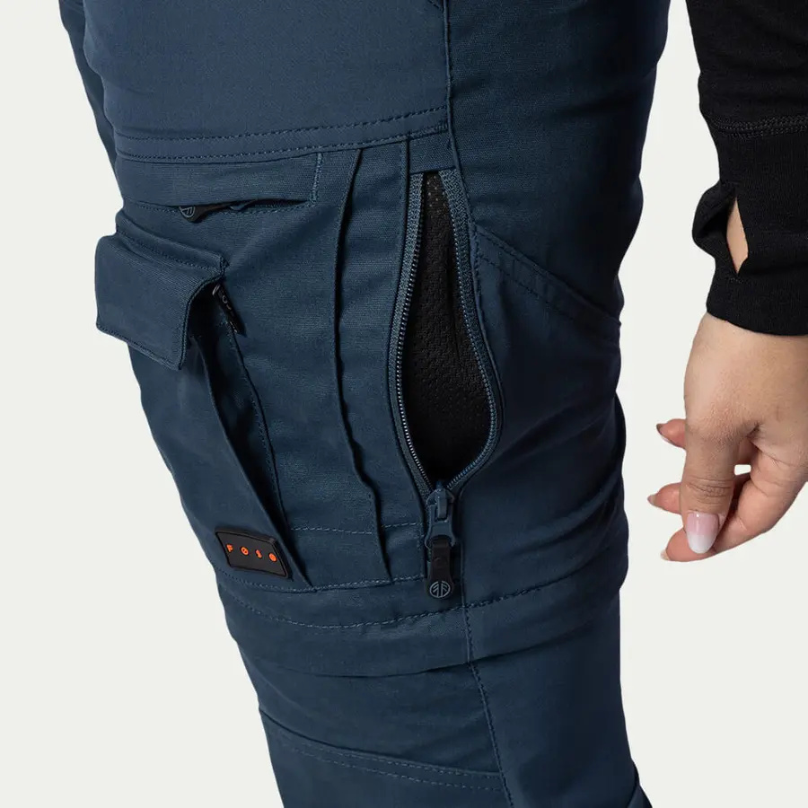 szczegóły Beyond Nordic Sweden Zip-Off niebieskie damskie spodnie outdoorowe 2w1 Teflon Ec