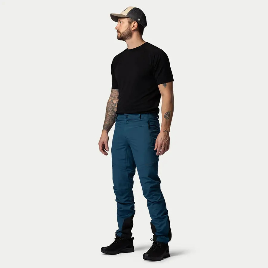 szczegóły Beyond Nordic Sweden BN012 niebieskie męskie lekkie spodnie outdoorowe, stretch