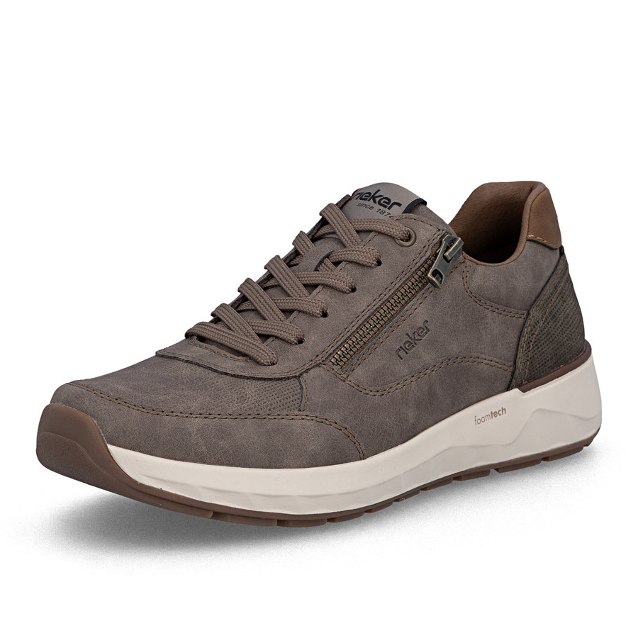 szczegóły RIEKER 11504-64 brązowe męskie sneakersy z technologią Antistress