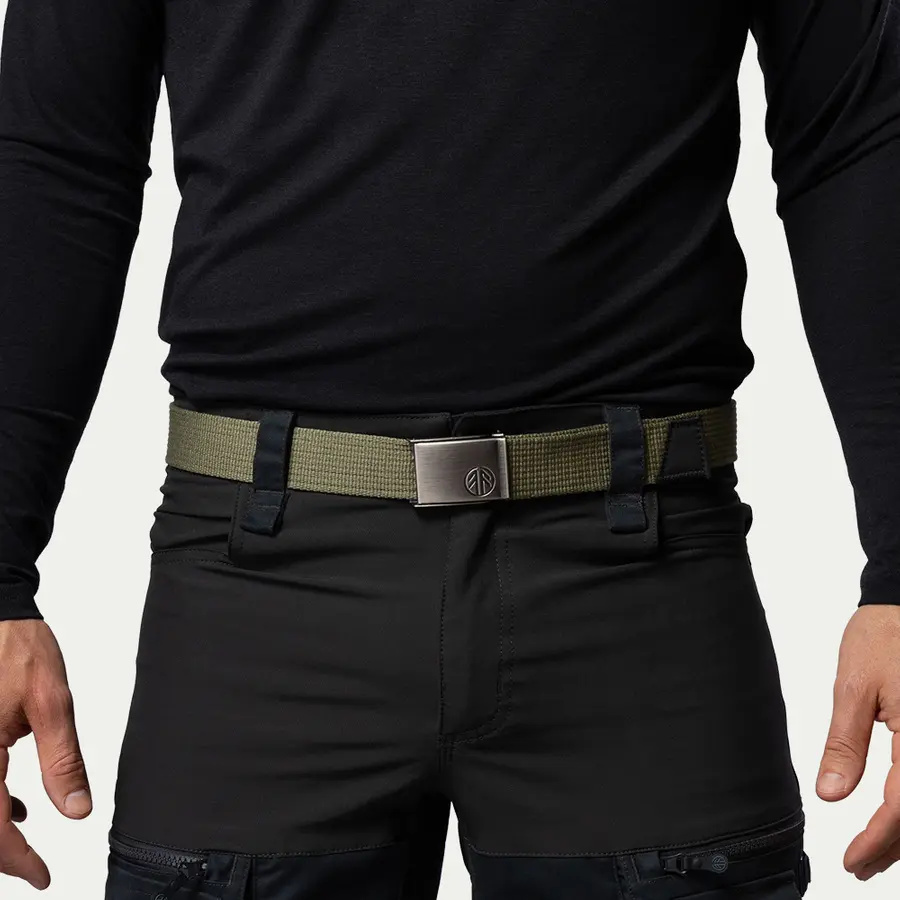 szczegóły Beyond Nordic Sweden BN409 zielony uni pasek z metalową klamrą