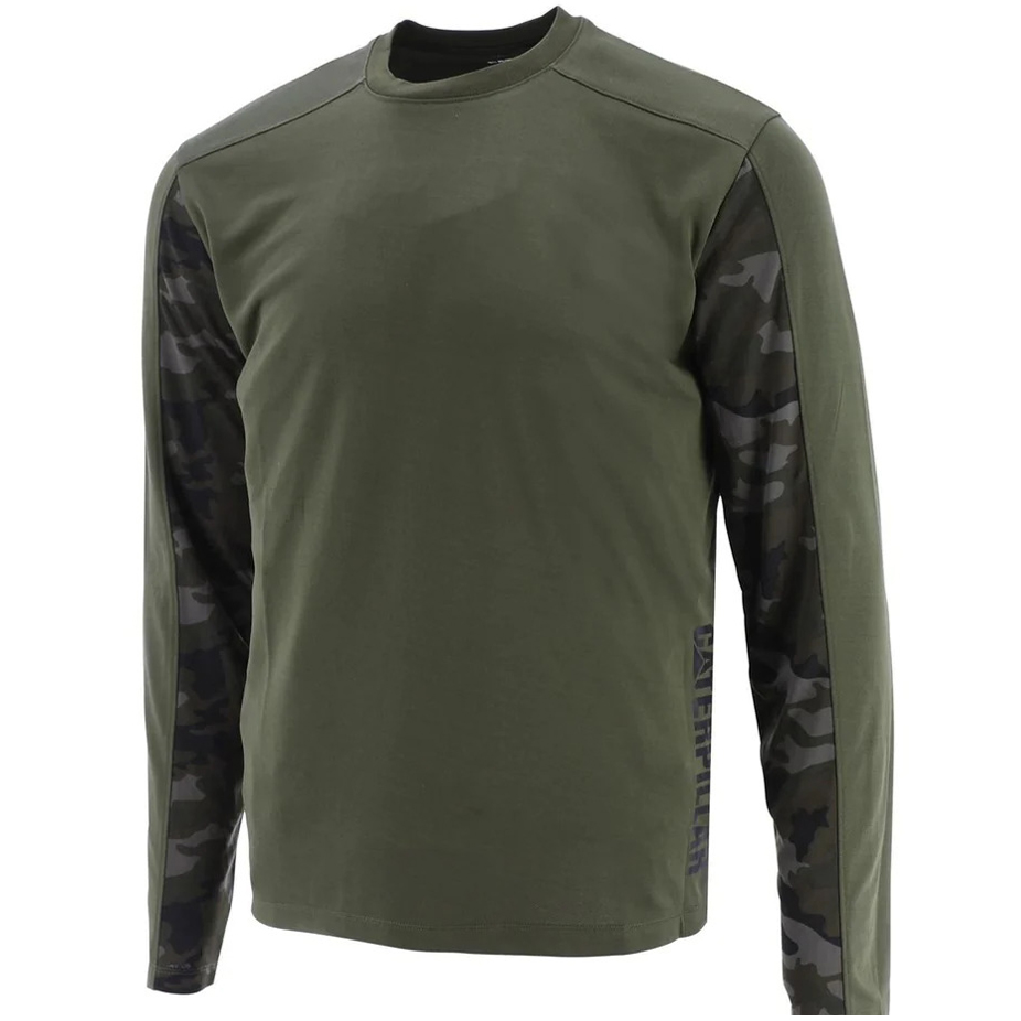 szczegóły T-shirt męski CATERPILLAR Coolmax Long Sleeve Tee Night Camo