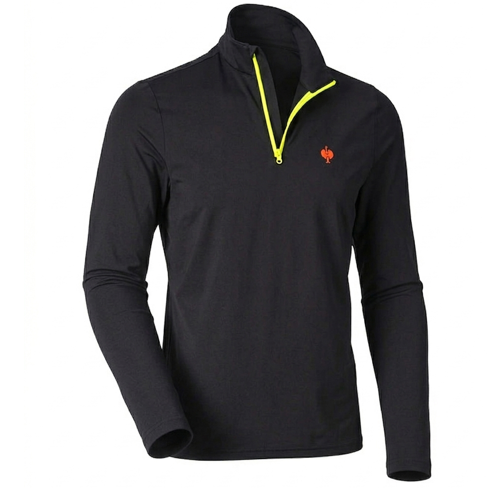 szczegóły ENGELBERT STRAUSS 21744 czarna męska letnia koszulka funkcyjna z ochroną UV 50+