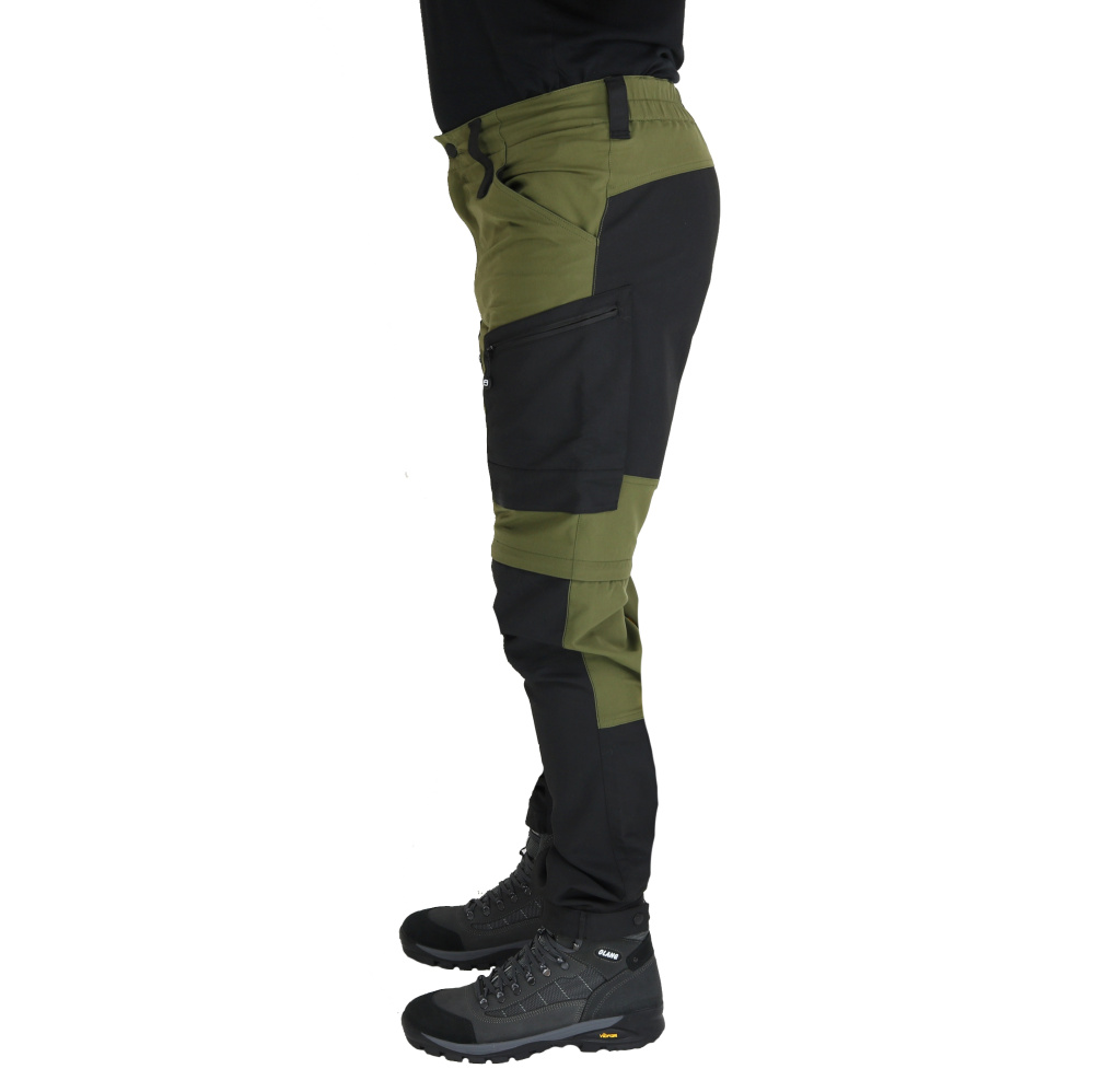 szczegóły Asoto Vild Zip-Off męskie oliwkowe profesjonalne spodnie outdoorowe DWR, odpinan