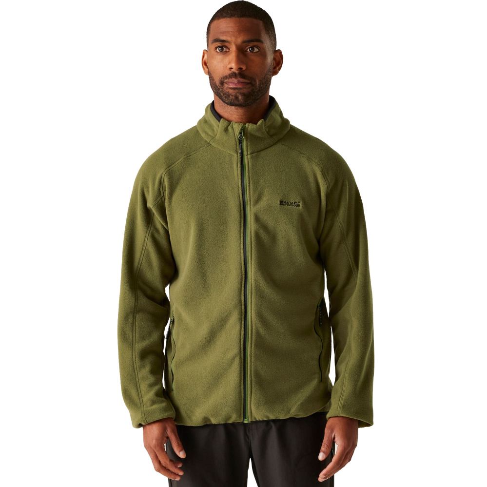 szczegóły REGATTA Hadfield zielona męska bluza outdoorowa, wygodna bluza polarowa