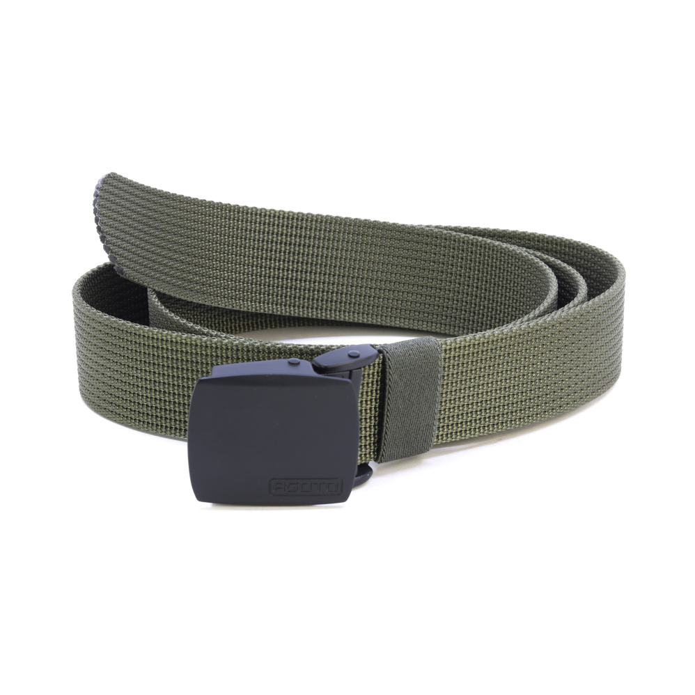 szczegóły Asoto oliwkowy uniwersalny pasek 120 cm z metalową klamrą szybkozapinającą