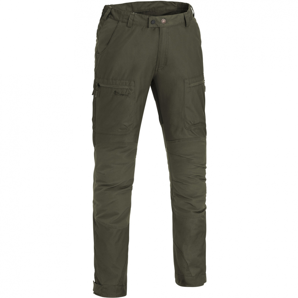 detail PINEWOOD Caribou TC olivové pánské outdoor/lovecké kalhoty Výprodej