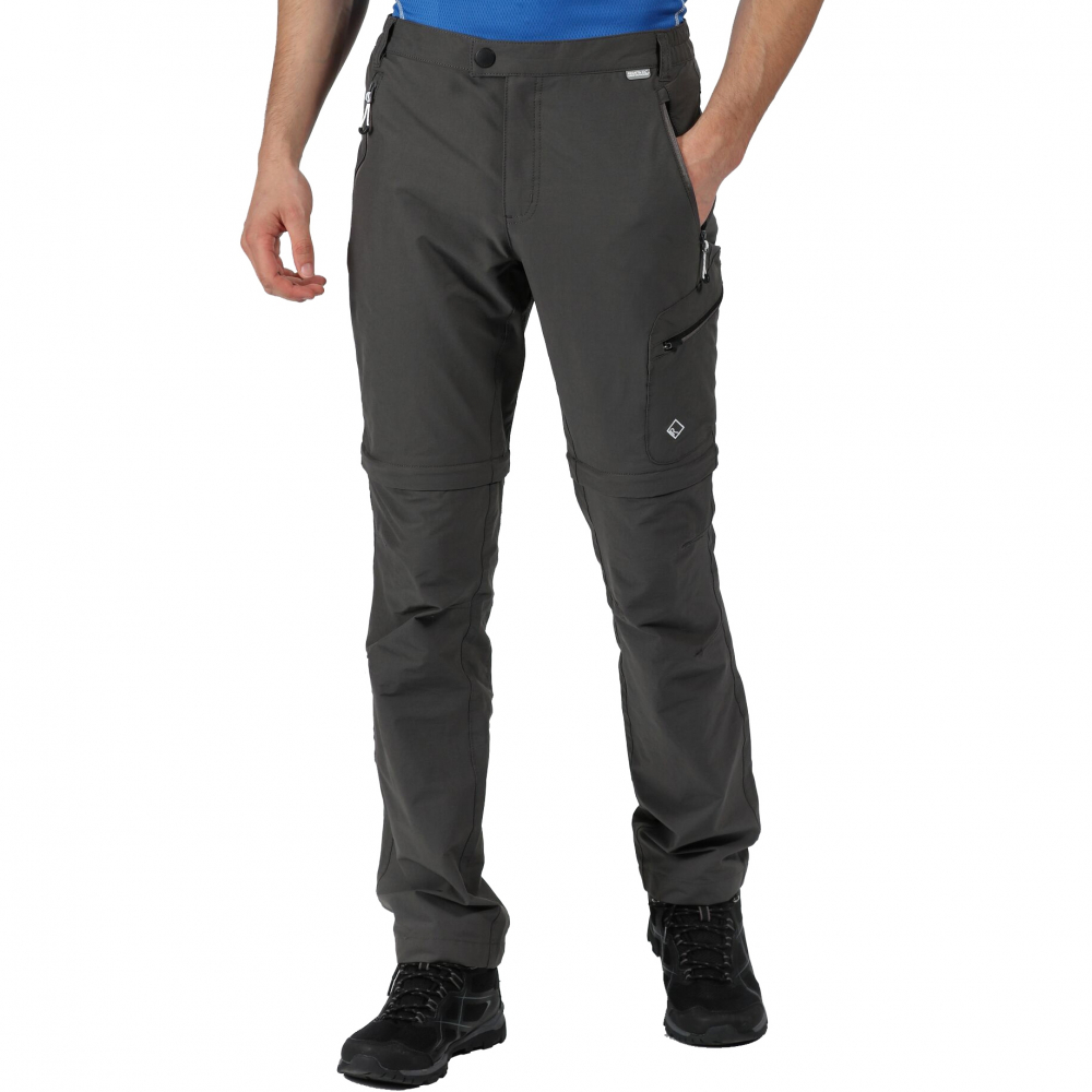 detail Męskie spodnie outdoorowe REGATTA Highton Z/O šedé 2w1